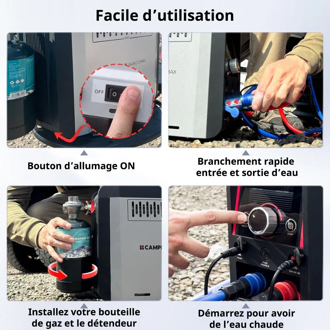 Chauffe-eau à gaz portable Nano 3 Pro - Camplux